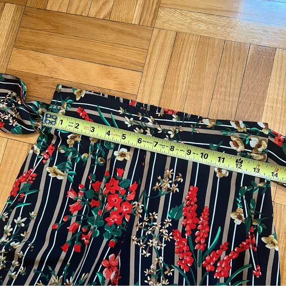 Zara Multicolor Floral Striped Pants XS - Picture 6 of 9